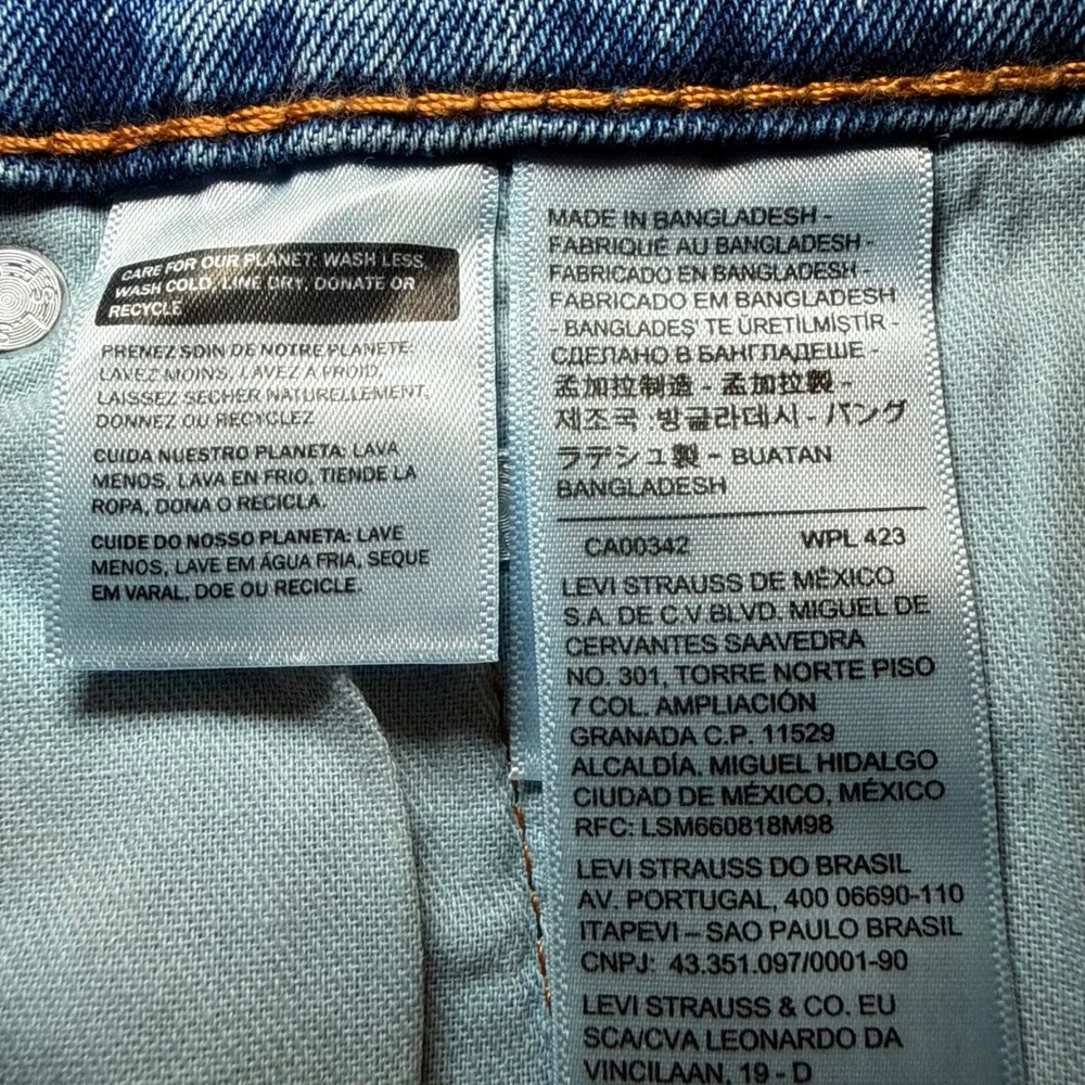 Levis 505 Regular Fit Stretch Jeans Mens 44x32 Blue Straight Leg Denim 005051454